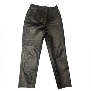 Forenza Vintage Black Leather Straight Leg Pants - size 10